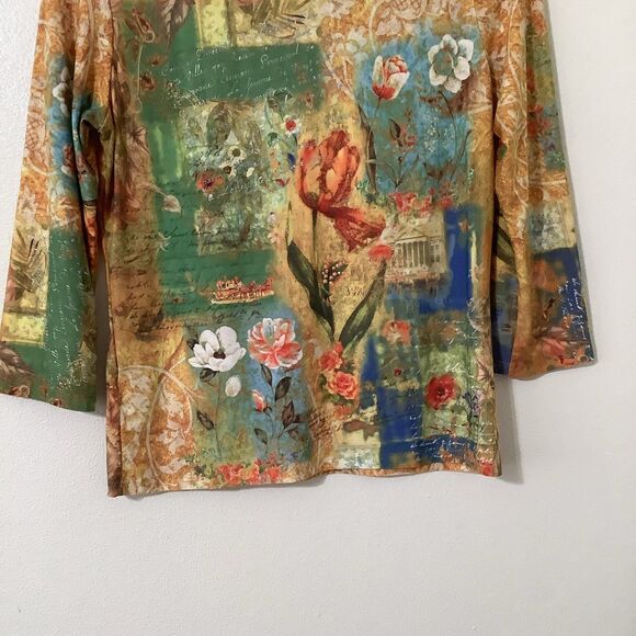 Vintage Y2K Yellow Fairycore Fairy Grunge Boho Artsy Soft 3/4 Sleeve Blouse S - Picture 8 of 8